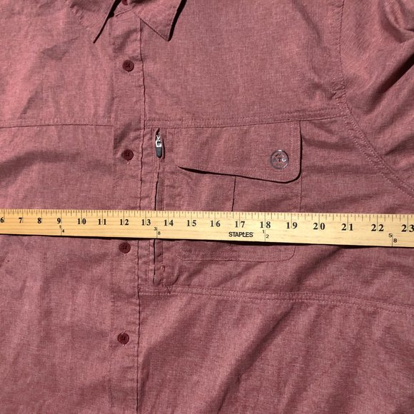 Wrangler ATG Mens Size XL Pink Outdoor Regular Fit Short Sleeve Classic Shirt - Picture 3 of 8